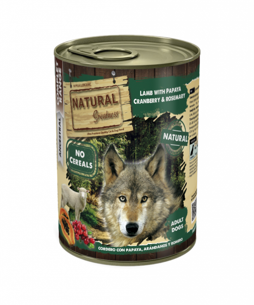 Natural Greatness Cordero con Papaya, Arándanos y Romero 400gr