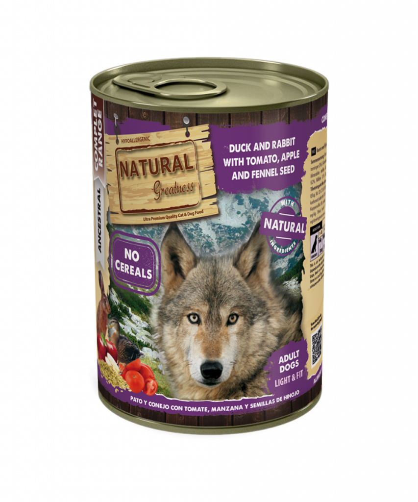 Natural Greatness Pato y Conejo con Tomate, Manzana y Semillas de hinojo 400G