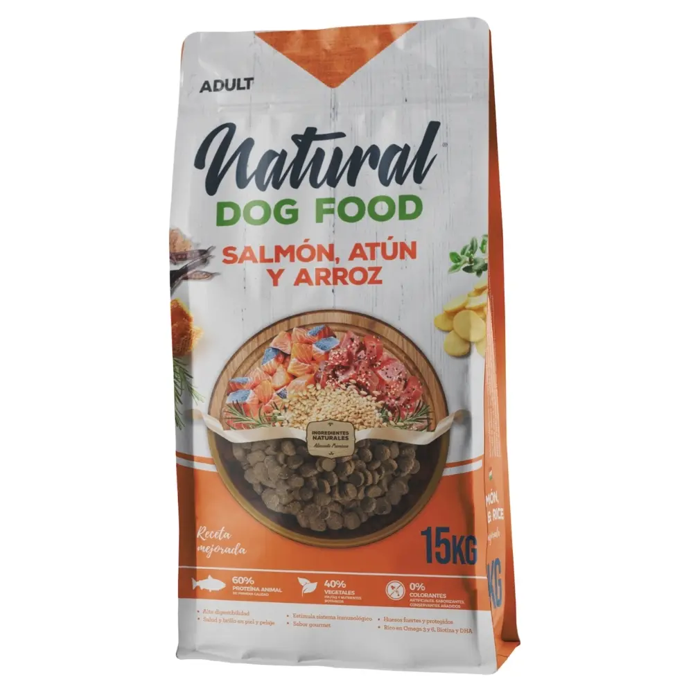 Pienso Premium Natural Dog Food | Salmón, Atún y Arroz